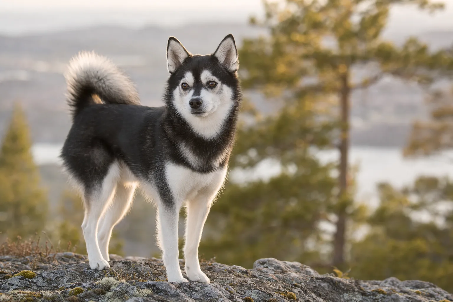 Alaskan Klee Kai (robe noir et blanc) adulte en extérieur