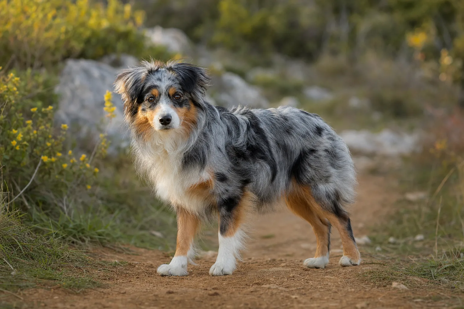 Aussalier (robe bleu merle) adulte en extérieur