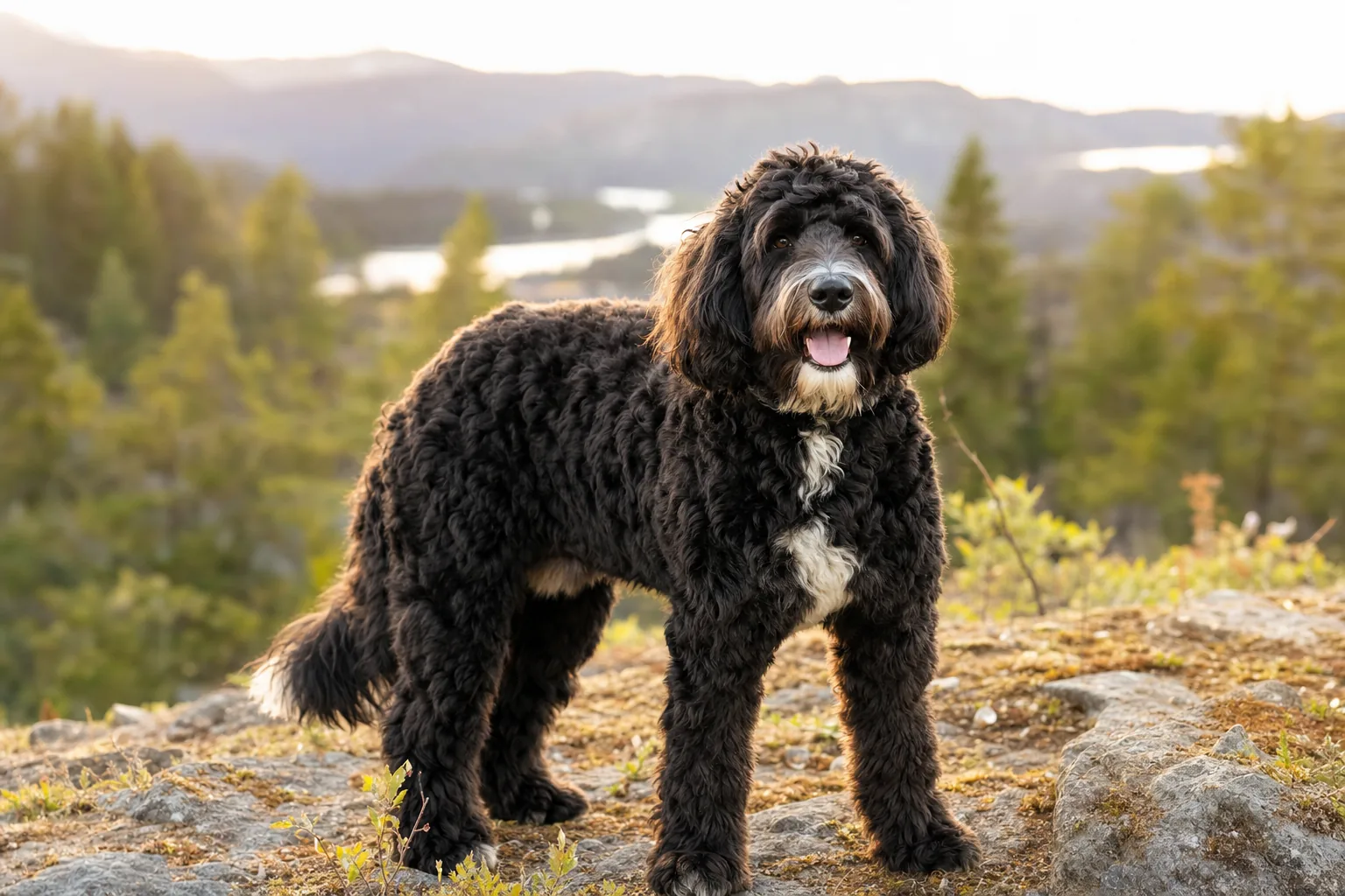 Bernedoodle (robe noir) adulte en extérieur
