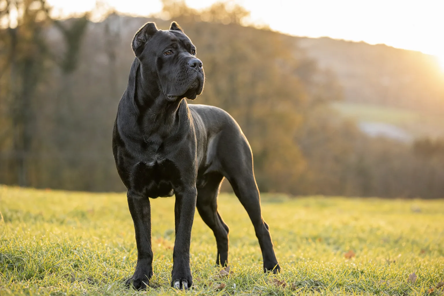 Cane Corso (robe noir) adulte en extérieur