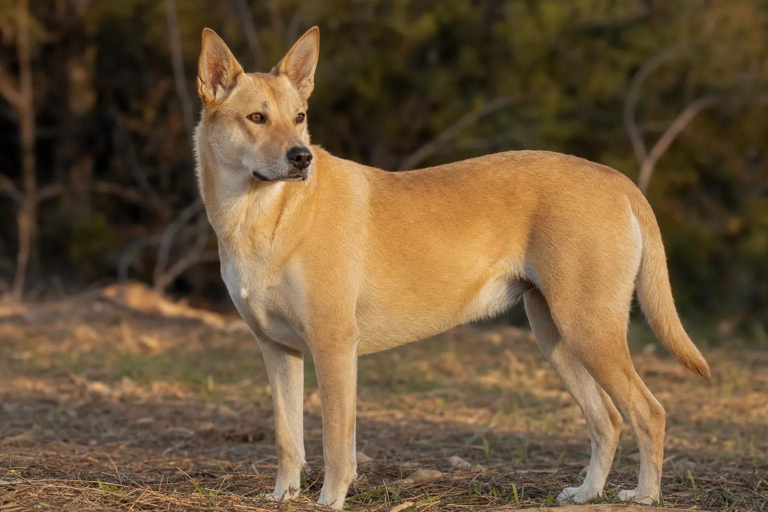 Carolina Dog (robe fauve sable (ginger)) adulte en extérieur