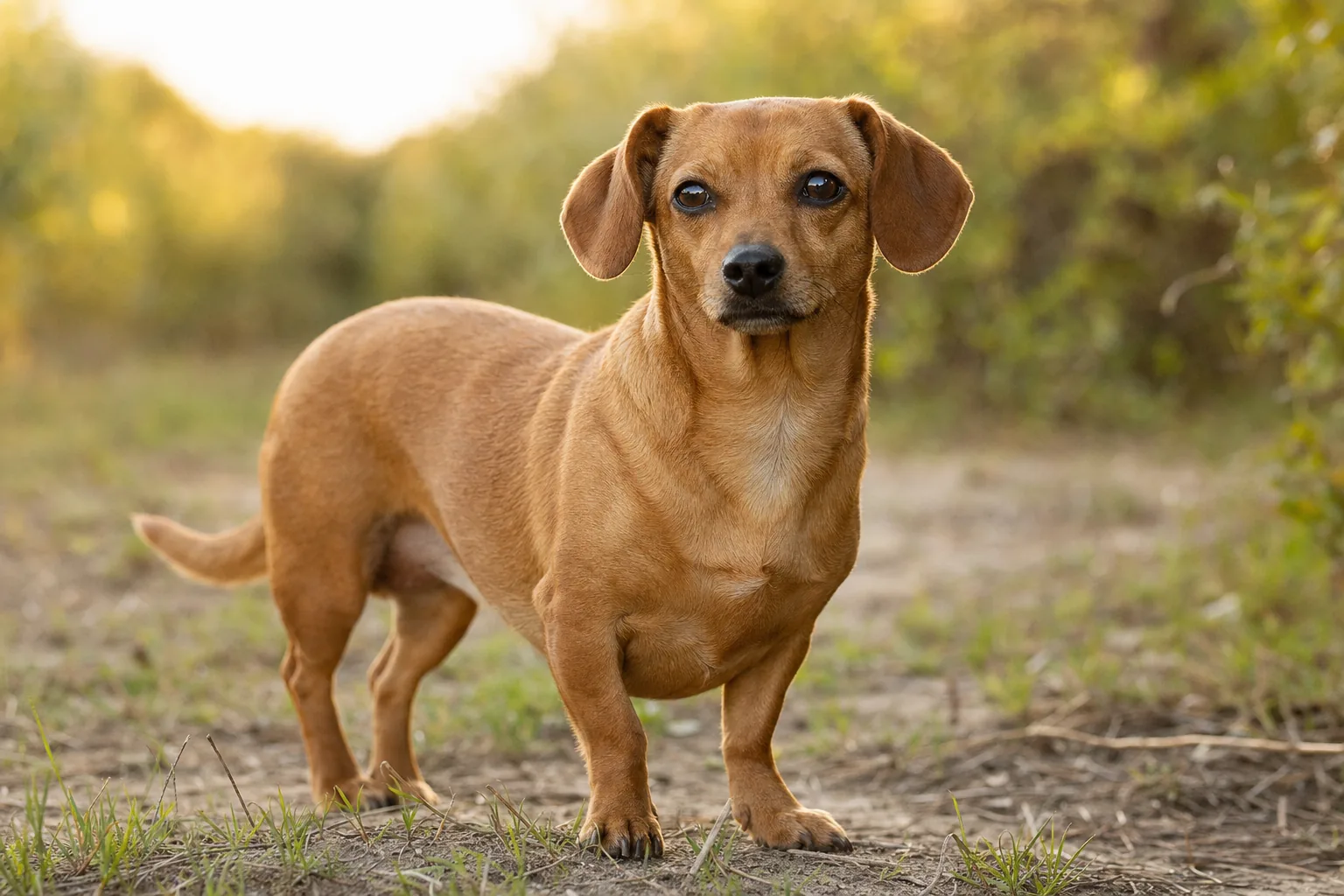 Chiweenie (robe fauve) adulte en extérieur