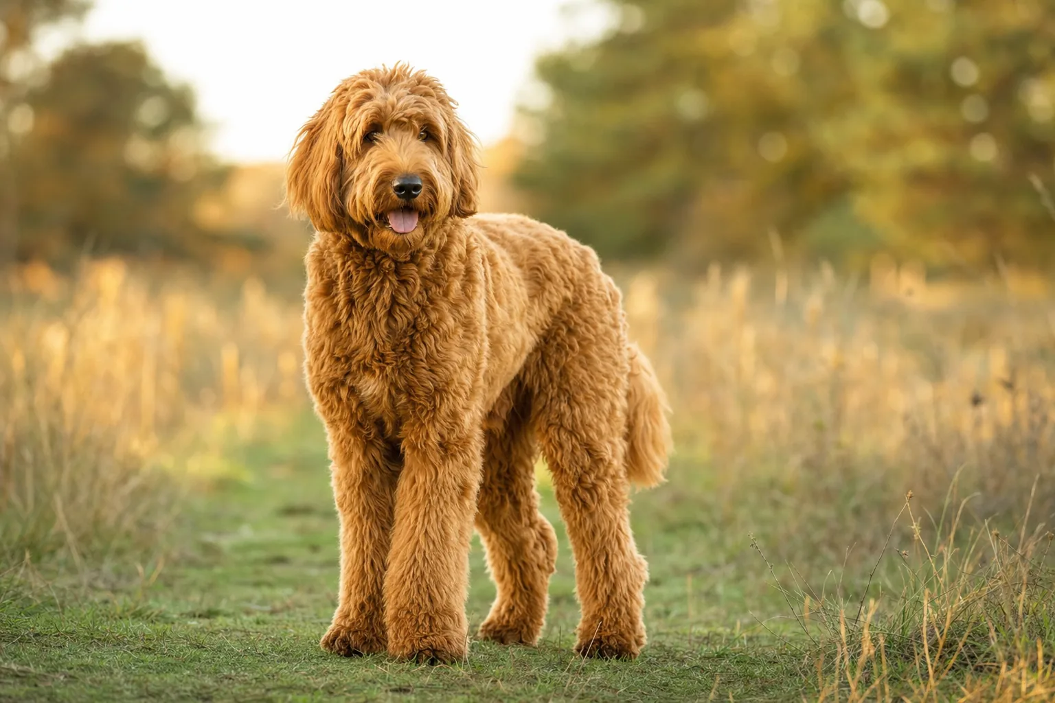 Irish Doodle (robe roux) adulte en extérieur