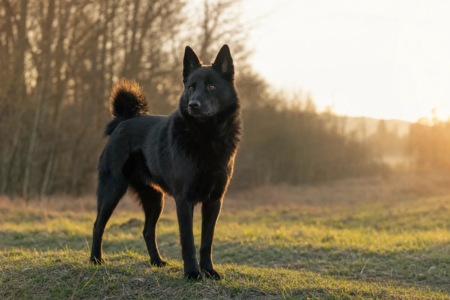 Laika de Sibérie Orientale (robe noir) adulte en extérieur
