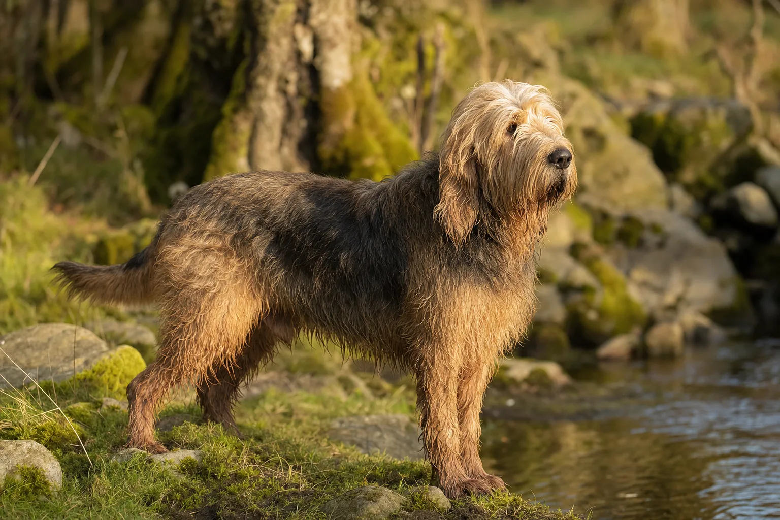 Otterhound (robe toutes les robes de chien courant admises) adulte en extérieur