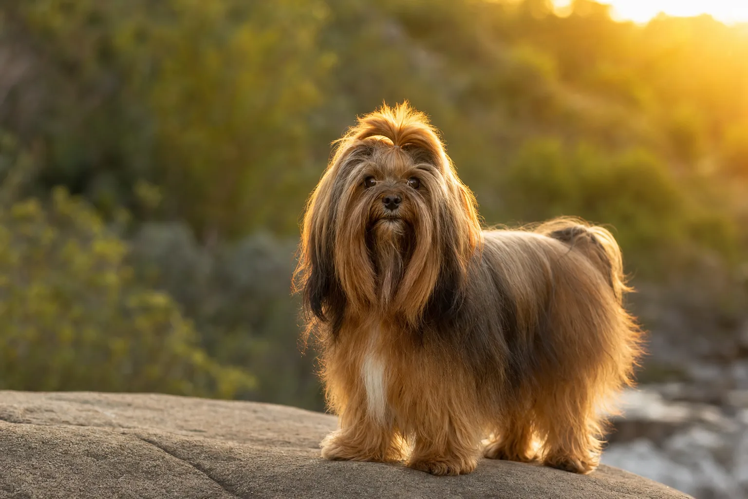 Petit Chien Lion (robe toutes couleurs et combinaisons admises) adulte en extérieur