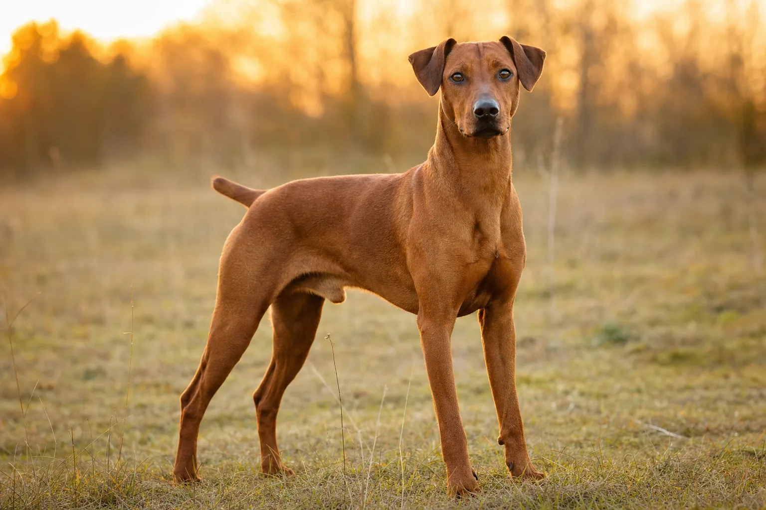 Pinscher Allemand (robe fauve (rouge cerf)) adulte en extérieur