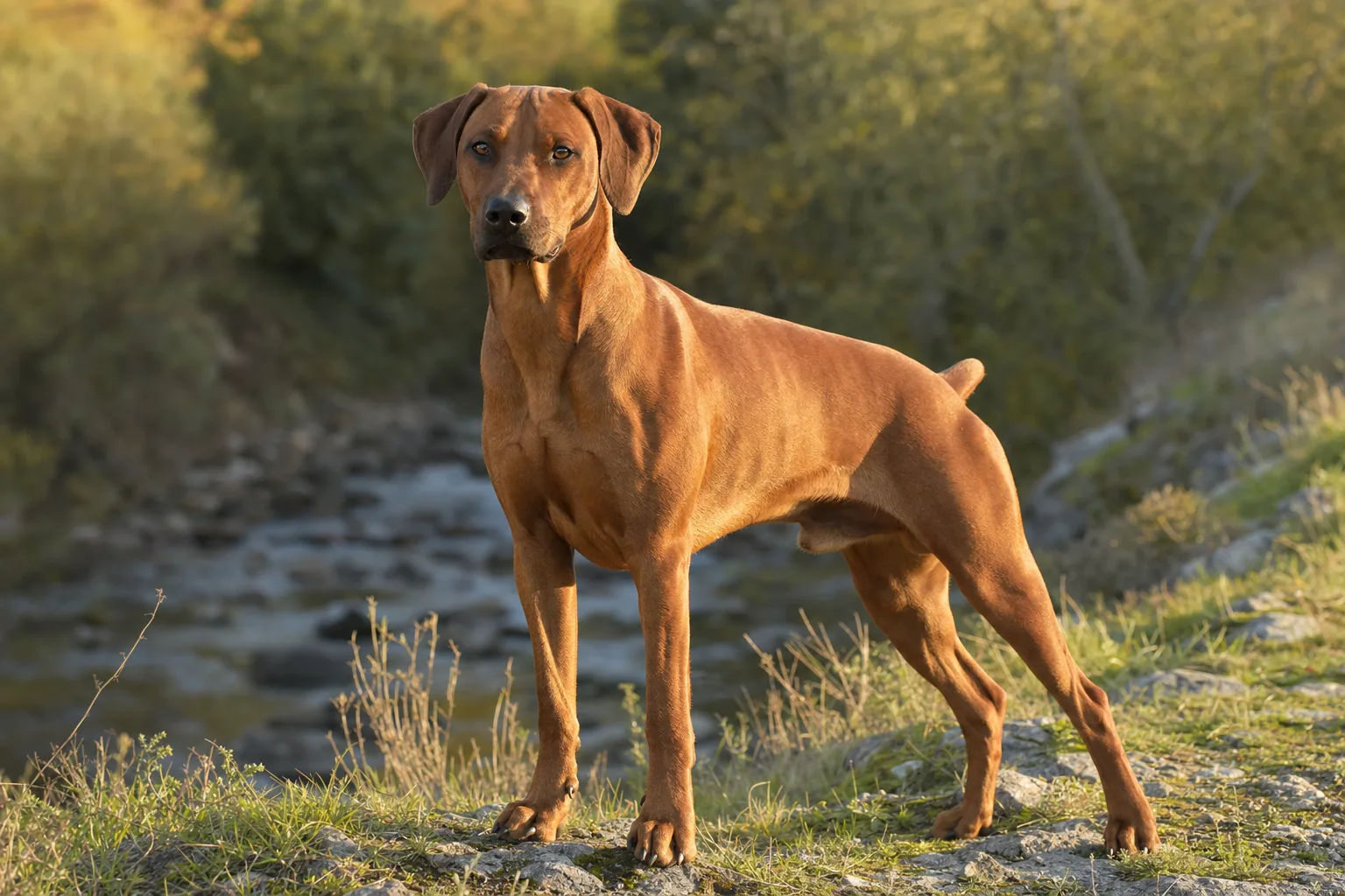 Pinscher Autrichien (robe fauve) adulte en extérieur