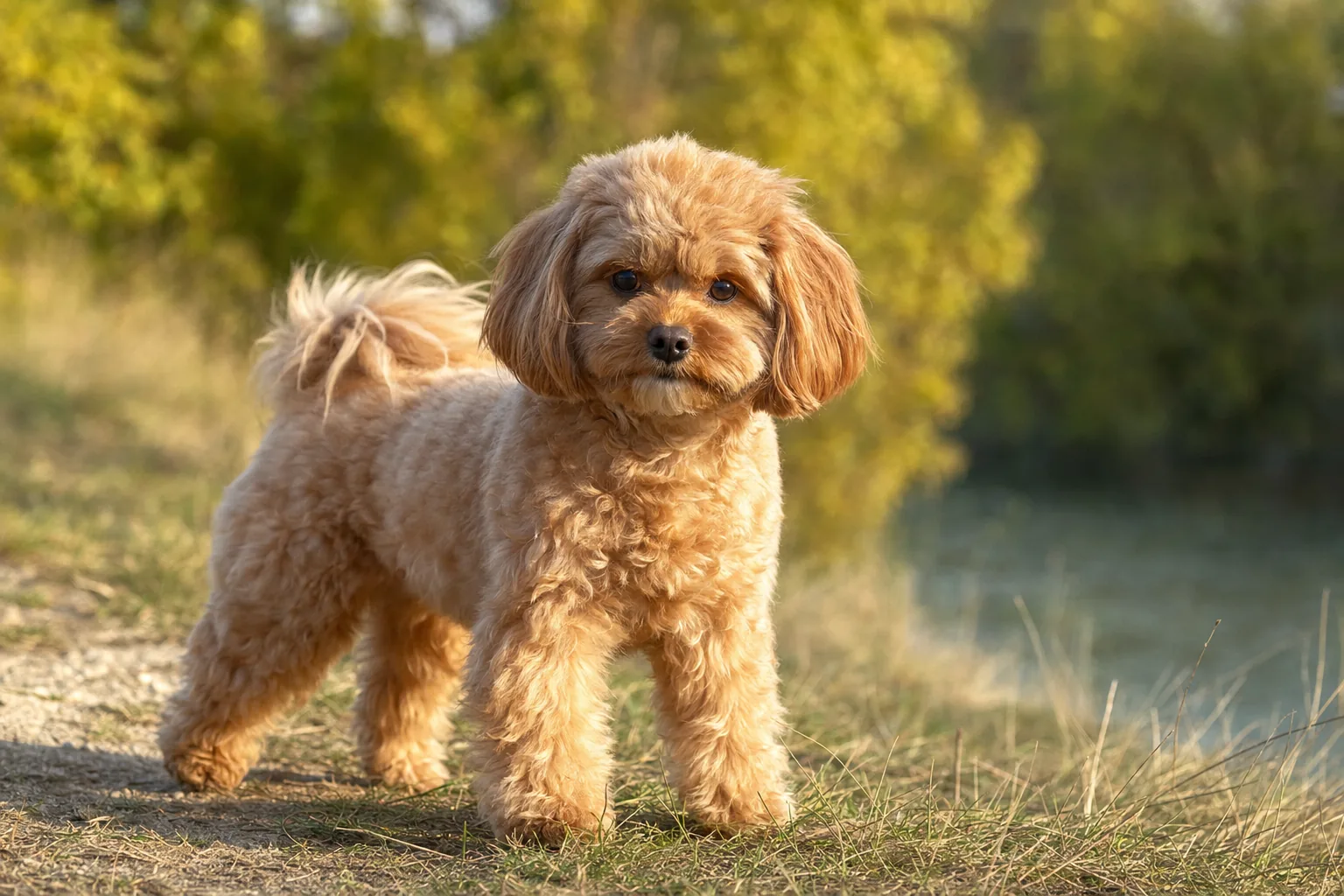 Pomapoo (robe fauve) adulte en extérieur