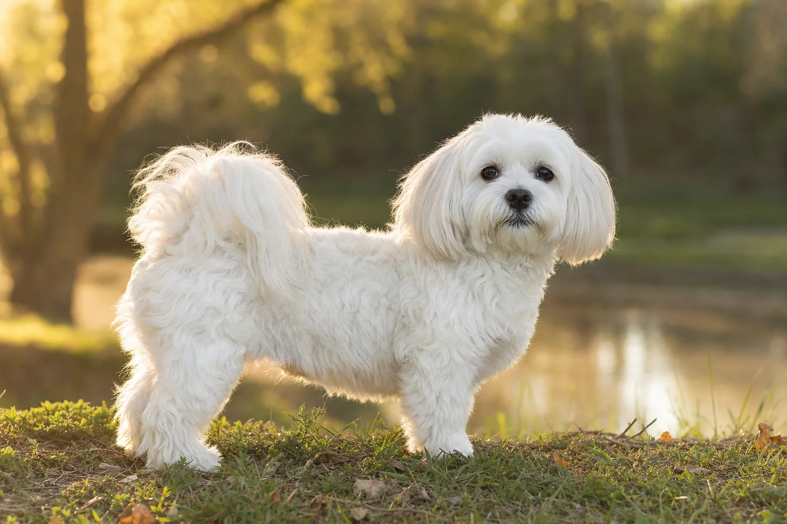 Shichon (robe blanc) adulte en extérieur