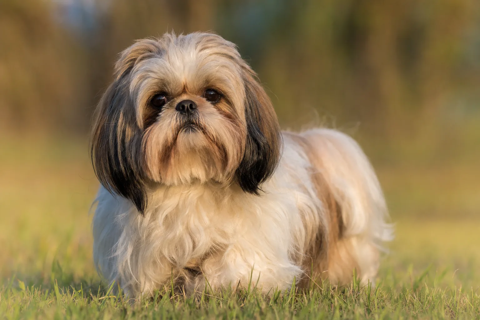 Shih Tzu (robe toutes couleurs admises) adulte en extérieur