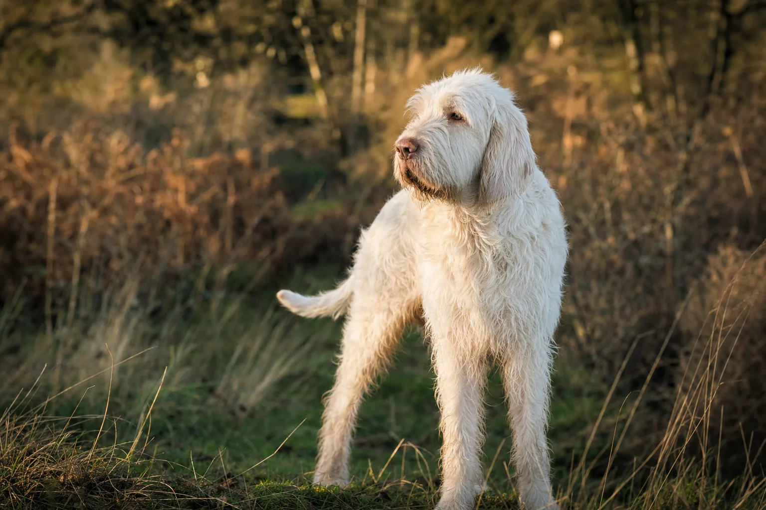Spinone Italien (robe blanc) adulte en extérieur