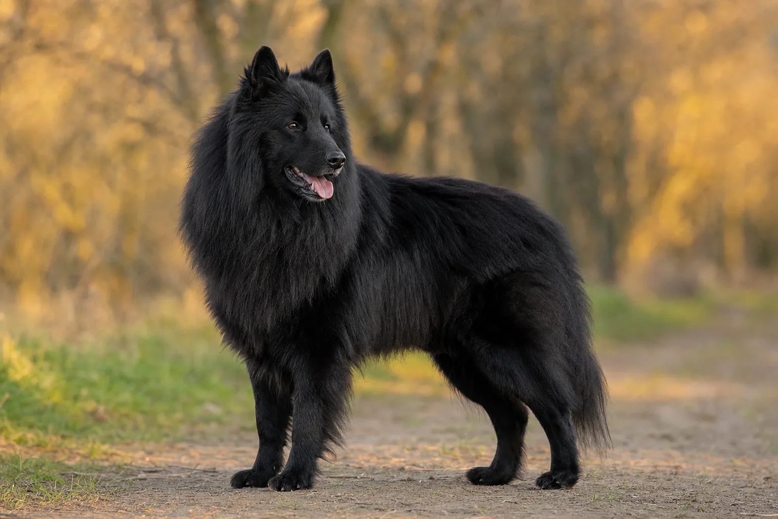 Spitz Allemand Grand (robe noir) adulte en extérieur