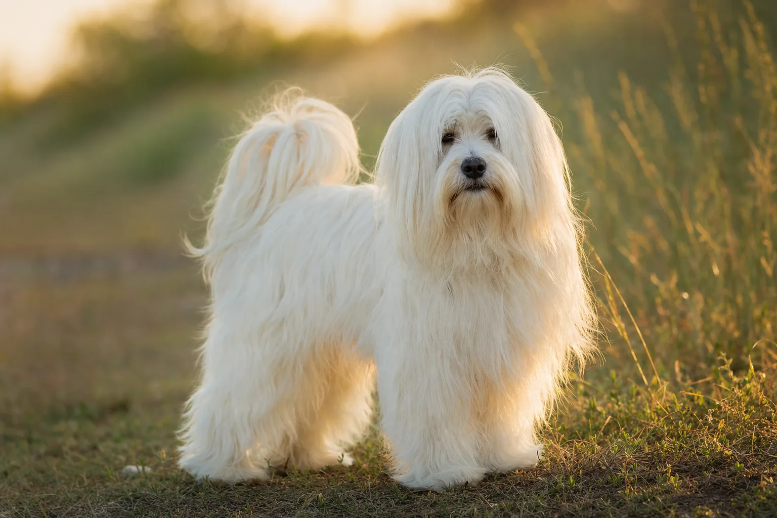 Terrier du Tibet (robe blanc) adulte en extérieur