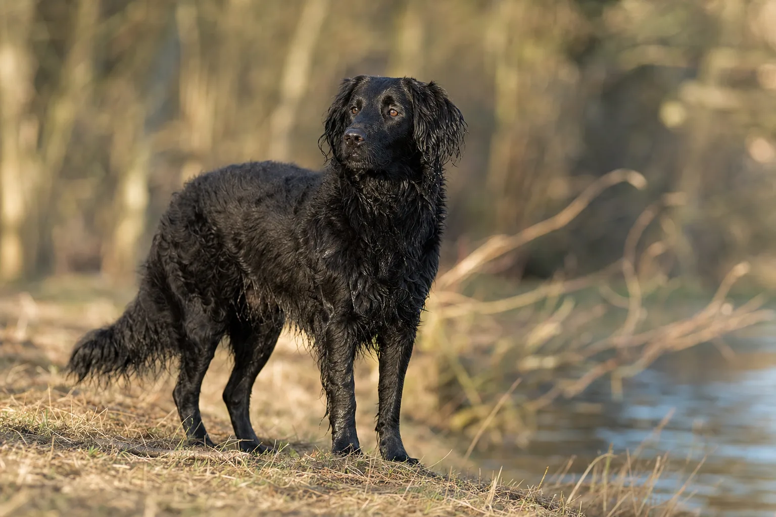 Wetterhoun (robe noir) adulte en extérieur